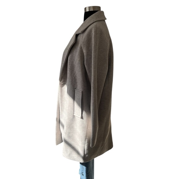 Chou Yatou oatmeal notch lapel double breasted peacoat overcoat size S - Picture 7 of 15